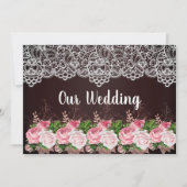 Atemberaubend Schwarzer Hintergrund Rosa Blumenzan Einladung (Vorderseite)