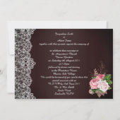 Atemberaubend Schwarzer Hintergrund Rosa Blumenzan Einladung (Rückseite)