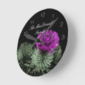 Atemberaubend Scottish Thistle Family Clan Runde Wanduhr (Winkel)