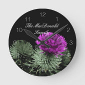 Atemberaubend Scottish Thistle Family Clan Runde Wanduhr (Vorderseite)