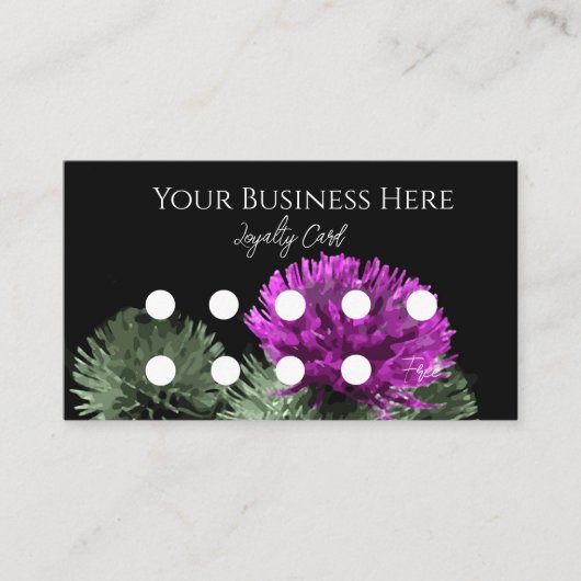 Atemberaubend Scottish Thistle Loyalty Treuekarte (Vorderseite)