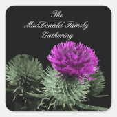 Atemberaubend Scottish Thistle Quadratischer Aufkleber (Vorderseite)