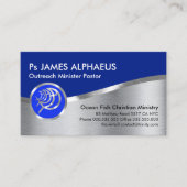 Atemberaubend Silver Blue Ichthus Christlich Visitenkarte (Vorderseite)