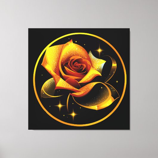 Atemberaubend Single Gold Rose Leinwanddruck (Vorderseite)