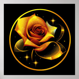 Atemberaubend Single Gold Rose Poster