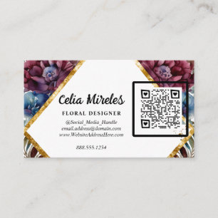 Atemberaubend Sophistication Jewel Toned Peony QR- Begleitkarte