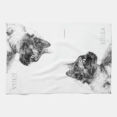 Atemberaubend Stella the Gray Cat One Fine Feline Küchentuch (Horizontal)