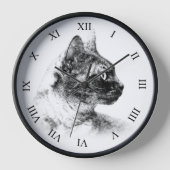 Atemberaubend Stella the Gray Cat One Fine Feline Wanduhr (Vorderseite)