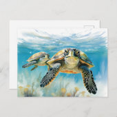 Atemberaubend Turtle Postkarte (Vorne/Hinten)