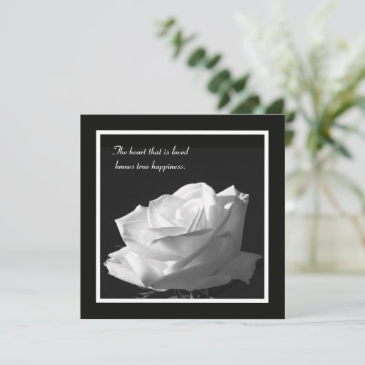 Atemberaubend White Rose Vow Renewal Einladung (Stehend Vorderseite)