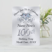 Atemberaubende, 100. Geburtstagsparty Einladungen (Stehend Vorderseite)