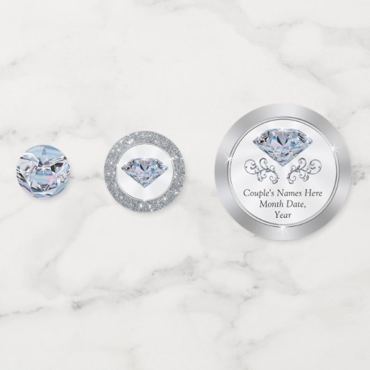 Atemberaubende 2-seitige Personalisierung Diamond Konfetti (Vorderseiten)