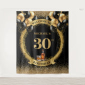 Atemberaubende 30. Man Birthday Whiskey Party Tape Wandteppich (Vorderseite)