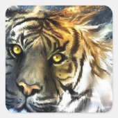 atemberaubende abstrakte Löwe Quadratischer Aufkleber (Vorderseite)