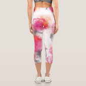 Atemberaubende Abstrakte Rosa Korallenkohle Alkoho Capri Leggings (Rückseite)