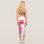 Atemberaubende Abstrakte Rosa Korallenkohle Alkoho Capri Leggings (Rückseite)