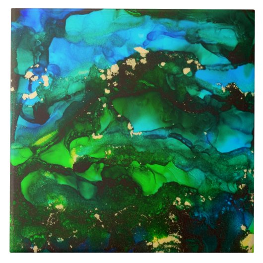 Atemberaubende Alkohol-Tinten-Malerei Fliese (Vorderseite)