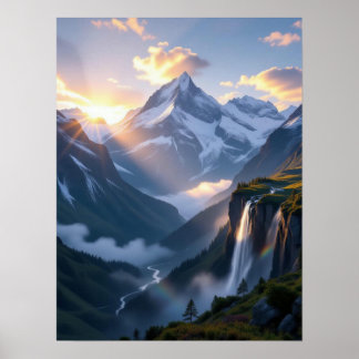 Atemberaubende alpine Aussicht Poster