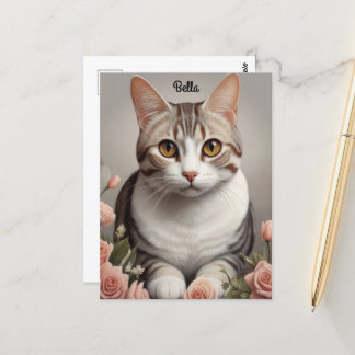 Atemberaubende amerikanische Kurzhaarkatze mit zar Postkarte