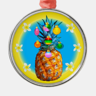 Atemberaubende Ananas-Weihnachtsverzierung Silbernes Ornament