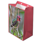 Atemberaubende Anna-Hummingbird im Pflaumenbaum Mittlere Geschenktüte (Rückseite Schrägansicht)
