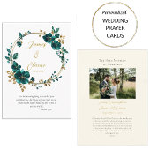 Atemberaubende Aquamarine Blume orthodoxe Hochzeit Platzkarte