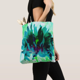 Atemberaubende Aquamarine und schwarze Kaktus Dahl Tasche