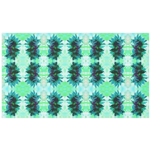 Atemberaubende Aquamarine und schwarze Kaktus Dahl Tischdecke (Vorderseite (Horizontal))