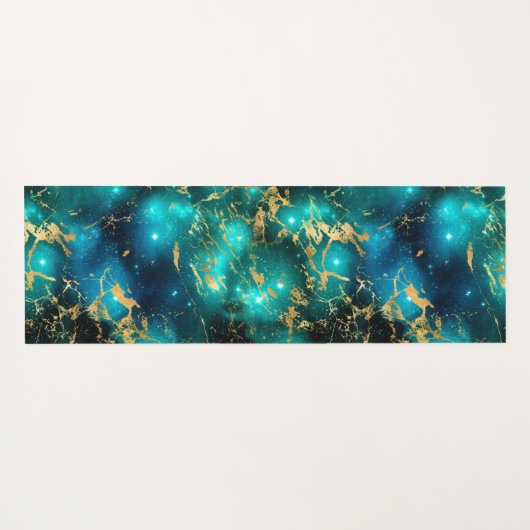 Atemberaubende Aquarellgrauen und goldene Marmorga Yogamatte (Rückseite (Horizontal))