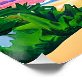 Atemberaubende Aquarellpalmen Sonnenuntergang Poster (Ecke)