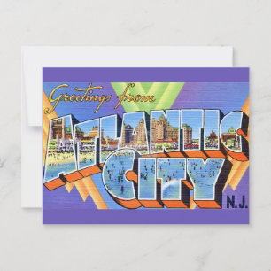Atemberaubende Atlantik-City-Postkarte Postkarte
