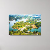 Atemberaubende Aussicht auf Guatape Antioquia Sonn Leinwanddruck (Vorderseite)
