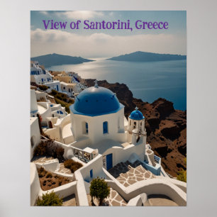 Atemberaubende Aussicht auf Santorin Poster