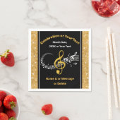 Atemberaubende Black and Gold Personalisiert Music Serviette (Beispiel)