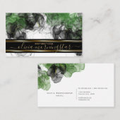 Atemberaubende Black Emerald Gold Akzente Fluid Ar Visitenkarte (Vorne/Hinten)