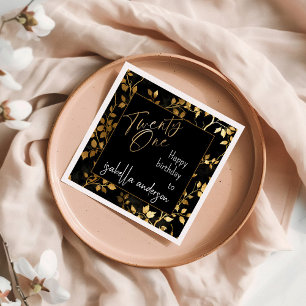 Atemberaubende Black & Gold 21. Überraschung Gebur Serviette