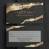 Atemberaubende Black Gold Glitzer Script Salon Ges