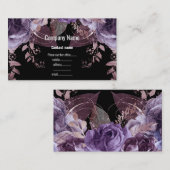ATEMBERAUBENDE BLACK LILA FLORAL ROSE GESCHÄFTSKAR VISITENKARTE (Vorne/Hinten)