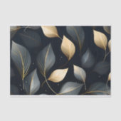 Atemberaubende Blätter aus Gold und Grau Seidenpapier (Vorderseite)