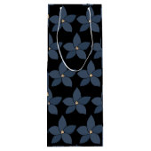 Atemberaubende blaue Blumen auf einem Geschenksack Geschenktüte Für Weinflaschen (Rückseite)