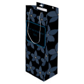 Atemberaubende blaue Blumen auf einem Geschenksack Geschenktüte Für Weinflaschen (Vorderseite Schrägansicht)