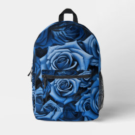 Atemberaubende blaue Rose Bedruckter Rucksack