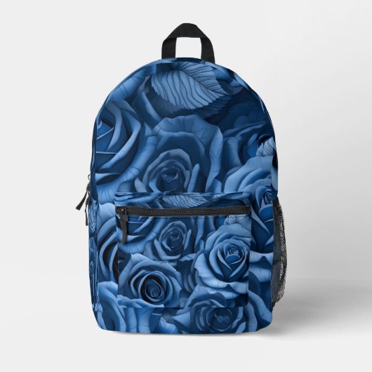 Atemberaubende blaue Rose Bedruckter Rucksack (Vorderseite)