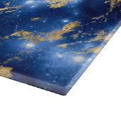Atemberaubende Blauer, Weißer und Goldmarmor-Galax Schneidebrett (Ecke)