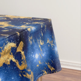 Atemberaubende Blauer, Weißer und Goldmarmor-Galax Tischdecke