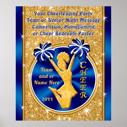 Atemberaubende Blue und Gold Cheer Plakate, PERSON Poster (Vorne)