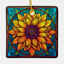 Atemberaubende Blume aus Hartglas Sonnenblumen Keramikornament