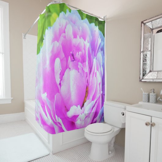 Atemberaubende Blume für doppelrosa Peony Duschvorhang (Beispiel)