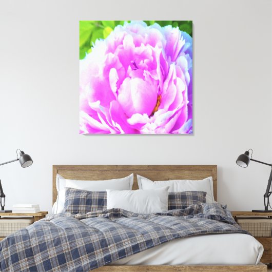 Atemberaubende Blume für doppelrosa Peony Leinwanddruck (Insitu (Schlafzimmer))