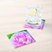 Atemberaubende Blume für doppelrosa Peony Rechteckiger Pappuntersetzer (Vor Ort)